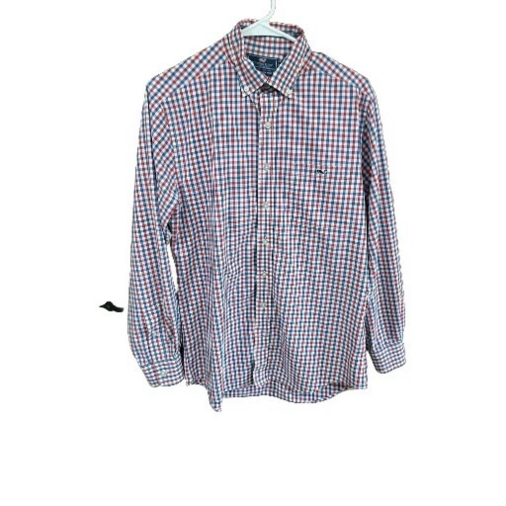 Vineyard Vines Shirt Men‎ Medium Slim Fit Tucker RWB Gingham Check Button Down